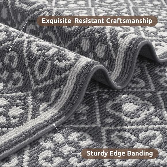 Kitchen Mat Rug for Kitchen 20"x47" Grey - Picture 1 of 3